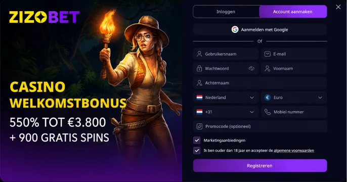 ZizoBet Casino Account banner